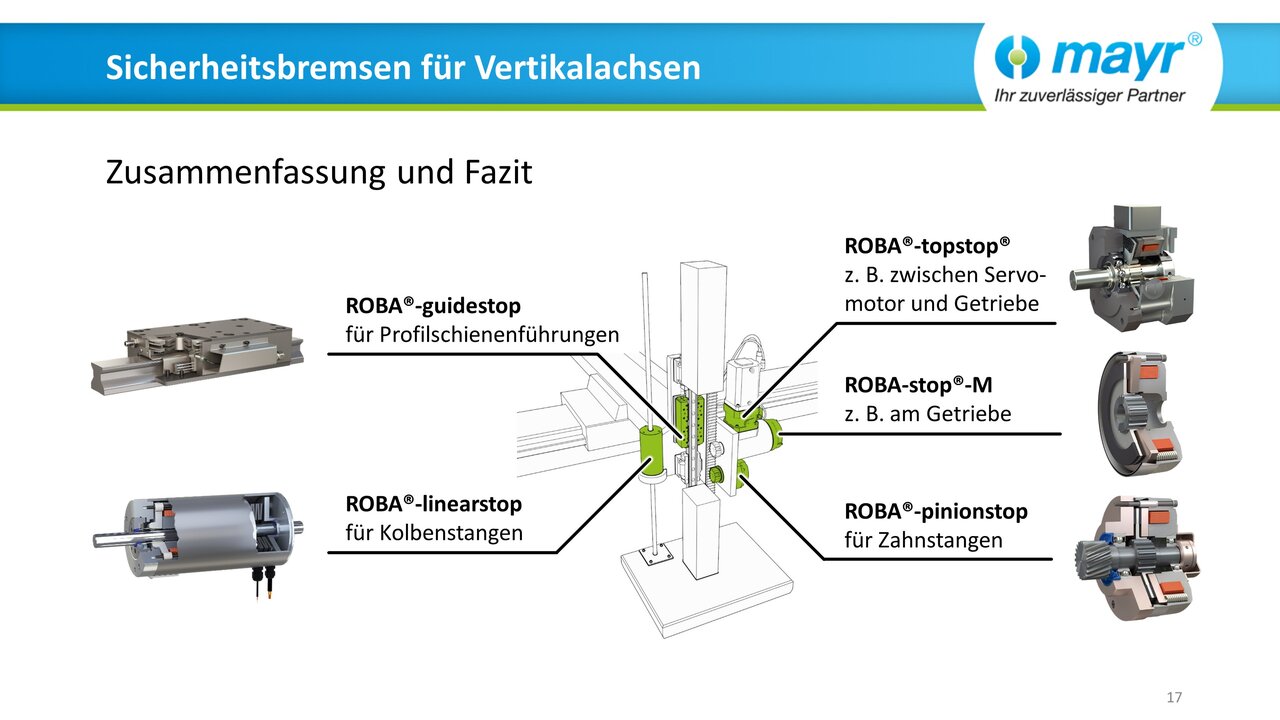 Web-Seminar "Sicherheitsbremsen für schwerkraftbelastete Vertikalachsen" (DE)